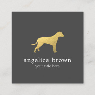 Imitate Gold Fog Dog Image Square Business Card Quadratische Visitenkarte