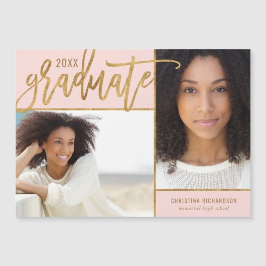 Imitate Gold Foil 2 Foto Abschluss Ankündigung (Vorderseite)