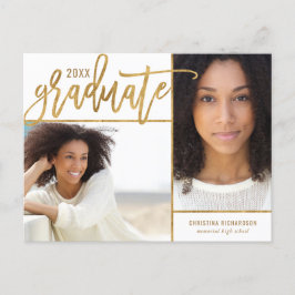 Imitate Gold Foil 2 Foto Abschluss Ankündigungspostkarte