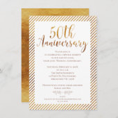 Imitate Gold Foil 50. Hochzeitstag Einladung (Vorne/Hinten)