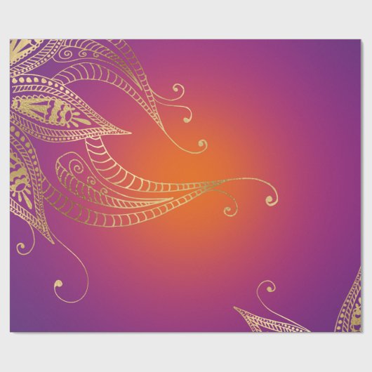 Imitate Gold Foil Arabian Bollywood Geschenkpapier (Flach)