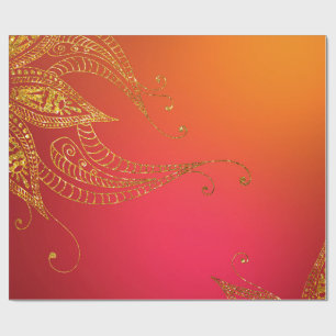 Imitate Gold Foil Arabian Bollywood Geschenkpapier