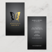 Imitate Gold Foil & Black Butterfly Visitenkarte (Vorne/Hinten)