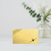 Imitate Gold Foil Black Jet Aviation Business Card Visitenkarte (Stehend Vorderseite)