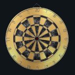 Imitate Gold Foil Black Marble Imitate Metallisch Dartscheibe<br><div class="desc">Ein klassisches Dart-Design mit abwechselnden schwarzen Marmor und Imitaten goldenen Dreiecken. Der Außenkreis besteht aus Imitaten mit Goldfolie.</div>