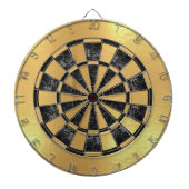 Imitate Gold Foil Black Marble Imitate Metallisch Dartscheibe (vorne)