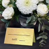 Imitate Gold Foil Black Script Calligrafy Hochzeit Platzkarte