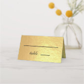 Imitate Gold Foil Black Script Calligrafy Hochzeit Platzkarte (Vorderseite)