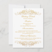Imitate Gold Foil Blüh Damask Hochzeitsdetails Einladung (Vorderseite)