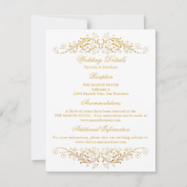 Imitate Gold Foil Blüh Damask Hochzeitsdetails Einladung
