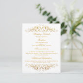 Imitate Gold Foil Blüh Damask Hochzeitsdetails Einladung (Stehend Vorderseite)