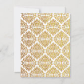 Imitate Gold Foil Blüh Damask Hochzeitsdetails Einladung (Rückseite)