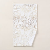Imitate Gold Foil Blumen Hand Drawn Elegante Badhandtuch Set (Handtuch)