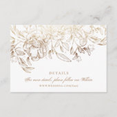 Imitate Gold Foil Blumen Hand Drawn Elegante Hochz Begleitkarte (Vorderseite)