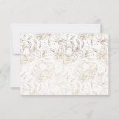 Imitate Gold Foil Blumen Hand Drawn Elegante Hochz RSVP Karte (Rückseite)