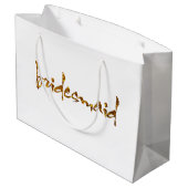 Imitate Gold Foil Bridesmaid Große Geschenktüte (Rückseite Schrägansicht)