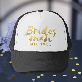 Imitate Gold Foil Bridesman Wedding Trucker Hat Truckerkappe