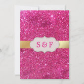 Imitate Gold Foil Bright Pink Glitzer Islamische H Einladung (Rückseite)