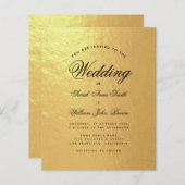 Imitate Gold Foil Budget Skript Hochzeit Einladung (Vorne/Hinten)