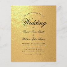 Imitate Gold Foil Budget Skript Hochzeit Einladung