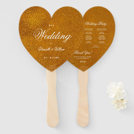 Imitate Gold Foil Calligraphy Heart Wedding Progra Fächer