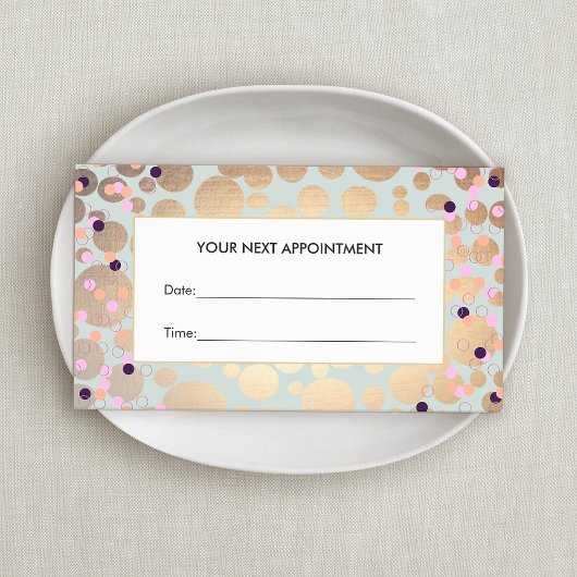 Imitate Gold Foil Circles Confetti Beauftragungska Terminkarte