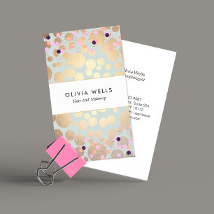 Imitate Gold Foil Circles und Confetti Muster Visitenkarte