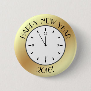 Imitate Gold Foil Clock Mitternacht glücklich Neu Button