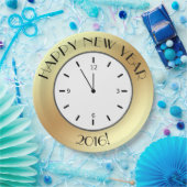 Imitate Gold Foil Clock Mitternacht glücklich Neue Pappteller (Party)