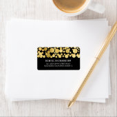 Imitate Gold Foil Confetti Black Adressaufkleber (Insitu)
