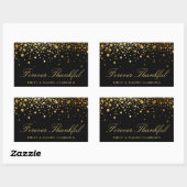 Imitate Gold Foil Confetti Black Wedding Vielen Da Rechteckiger Aufkleber (Blatt)
