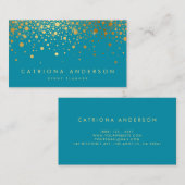 Imitate Gold Foil Confetti Business Card | AQUAMAR Visitenkarte (Vorne/Hinten)