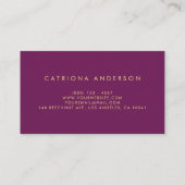 Imitate Gold Foil Confetti Business Card | LILA II Visitenkarte (Rückseite)