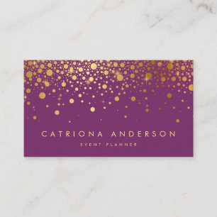 Imitate Gold Foil Confetti Business Card LILA Visitenkarte