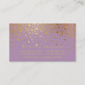 Imitate Gold Foil Confetti Business Card | Lilac Visitenkarte (Rückseite)