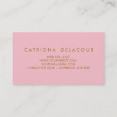 Imitate Gold Foil Confetti Business Card | Rosa Visitenkarte (Rückseite)