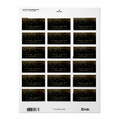 Imitate Gold Foil Confetti Business Card | Schwarz Adressaufkleber (Vorne)