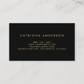 Imitate Gold Foil Confetti Business Card | Schwarz Visitenkarte (Rückseite)