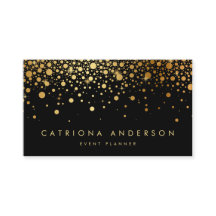 Imitate Gold Foil Confetti Business Card | Schwarz