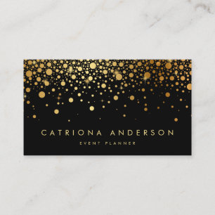 Imitate Gold Foil Confetti Business Card Schwarz Visitenkarte
