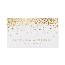 Imitate Gold Foil Confetti Business Card | weiß