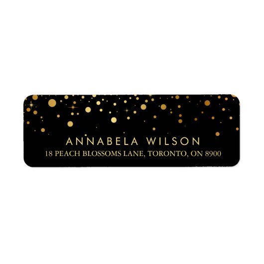 Imitate Gold Foil Confetti Dots Black (Vorne)