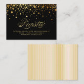 Imitate Gold Foil Confetti Dots Black Registry Car Platzkarte (Vorne/Hinten)