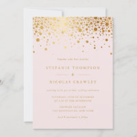 Imitate Gold Foil Confetti Dots Blush Hochzeit