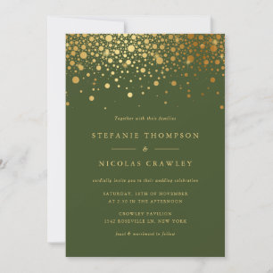 Imitate Gold Foil Confetti Dots Einladung Hochzeit