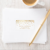 Imitate Gold Foil Confetti Dots Elegantes Adresset Adressaufkleber (Insitu)