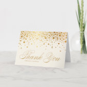 Imitate Gold Foil Confetti Dots Elfenbeinhochzeit Dankeskarte (Vorderseite)