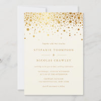 Imitate Gold Foil Confetti Dots Elfenbeinhochzeit