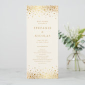 Imitate Gold Foil Confetti Dots Elfenbeinhochzeit Programm (Stehend Vorderseite)