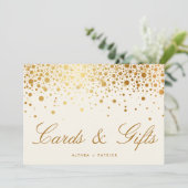 Imitate Gold Foil Confetti Dots | Elfenbeinkarten  Einladung (Stehend Vorderseite)